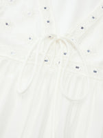 Tencel Blend Embroidered Women Sleeveless Maxi Dress GOELIA