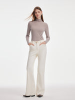 [Preview] Tencel Acetate Silk Blend Women Mock Neck Knit Top GOELIA