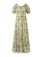 シルクフローラルプリントロングワンピース – GOELIA 