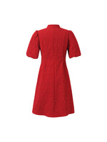 Jacquard Puff Sleeves Women Qipao Mini Dress GOELIA