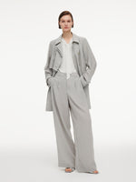 [Preview] Triacetate Blend Drawstring Waist Women Trench Coat GOELIA