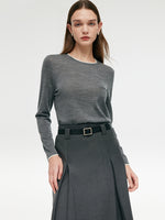 Pure Wool Women Long Sleeve Top GOELIA