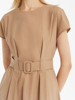 Wool-Silk Blend Women Mini Dress With Belt GOELIA