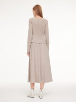 Asymmetric Bow Ruched Knit Top And Skirt Two-Piece Set GOELIA