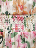 19MM Mulberry Silk Floral Print V-Neck Women Maxi Dress GOELIA