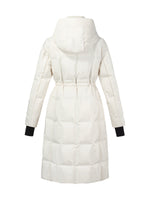 [Preview] Drawstring Waist Hooded Goose Down Overcoat GOELIA