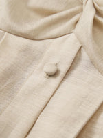 Tencel Acetate Linen Twist Front Women Maxi Dress GOELIA