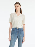 Back-Slit Denim Flared Women Jeans GOELIA