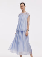 Loose Fit Cap Sleeve Top And A-Line Skirt Two-Piece Set GOELIA
