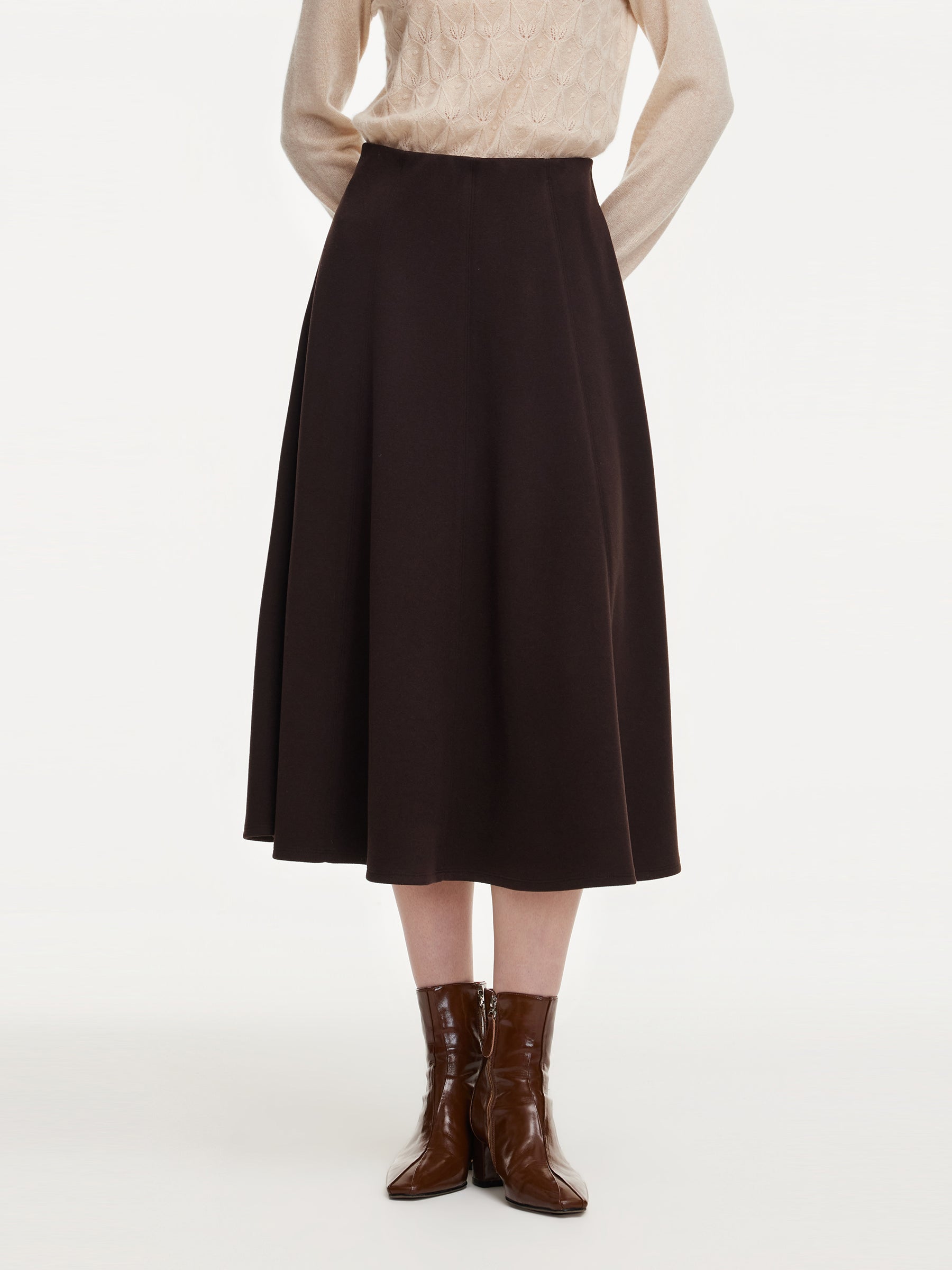 Stretch Flared Women Knit Skirt GOELIA