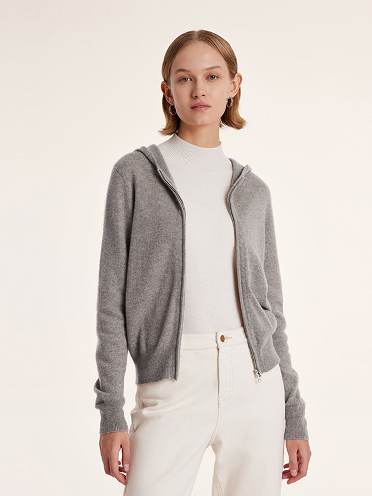 トップス WOOL CASHMERE ZIP HOODIE Wool Cashmere Zip Up Hoodie in Vince Products Women | Vince