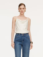 22MM Mulberry Silk Cowl Neck Women Camisole With Scrunchie GOELIA
