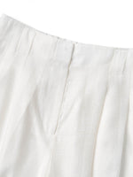 Tencel Acetate Linen Blend Women Straight Leg Pants GOELIA