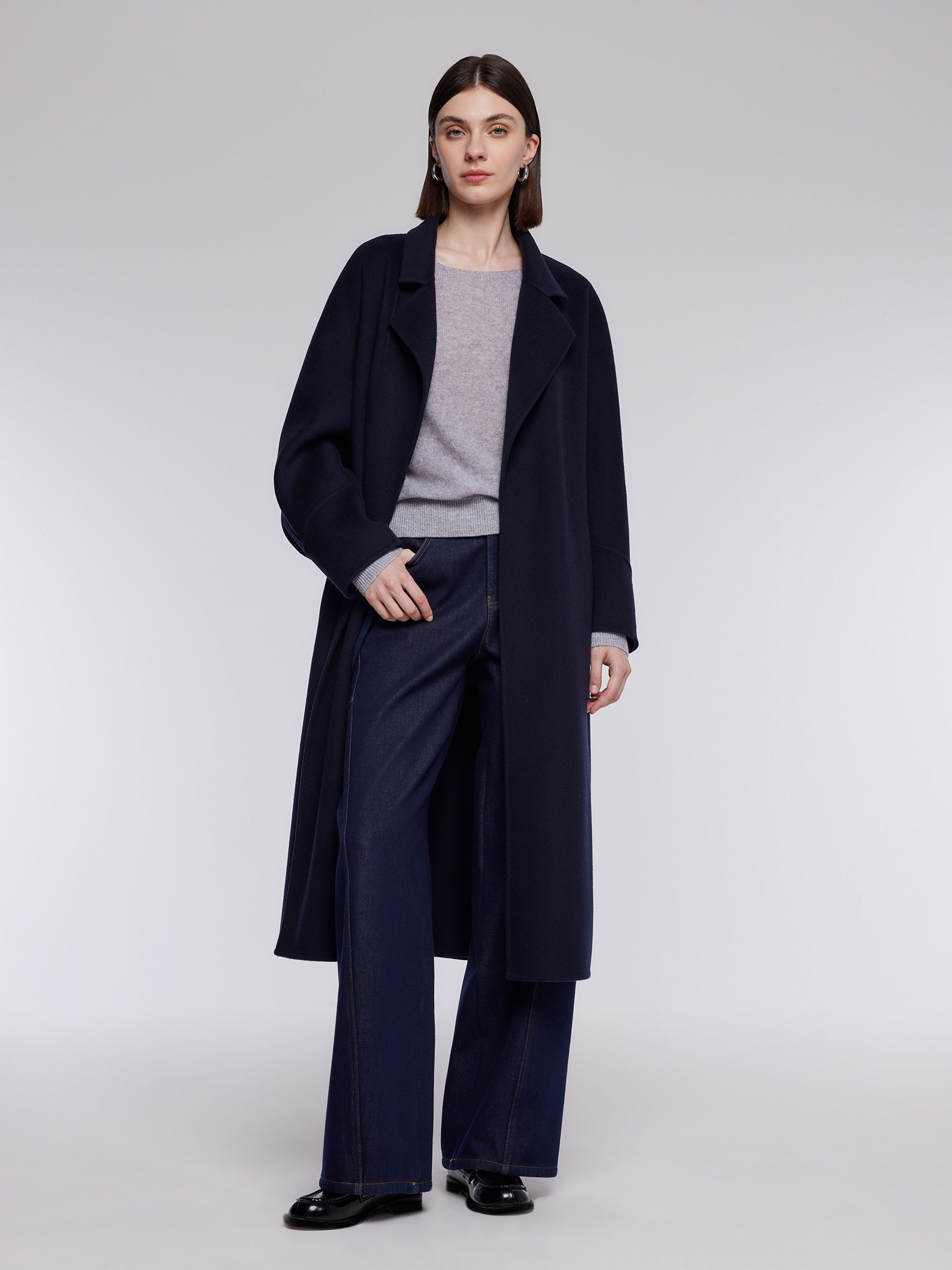 [Preview] 100% Wool Double-Faced Women Wrap Overcoat GOELIA
