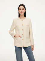 Wool Blend Tweed Braided Trim Women Jacket GOELIA