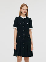 Triacetate Ruffle Women Mini Dress GOELIA