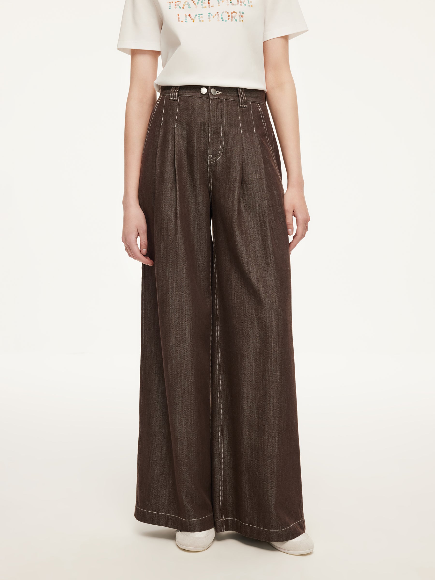 [Preview] Lyocell Blend Denim Women Straight Leg Jeans GOELIA