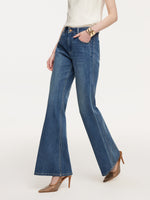 Lyocell Blend Four-Way Stretch Women Flared Jeans GOELIA
