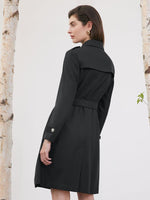 Worsted Woolen Women Trench Coat With Belt GOELIA