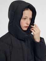 Black Hooded Goose Down Coat GOELIA
