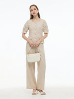 Tencel Linen Blend Shirt And Pants Two-Piece Set GOELIA