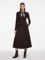 [Preview] Stretchy Vest And Dress Two-Piece Set With Silk & Belt GOELIA