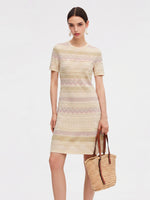 Multicolored Jacquard Women Knit Mini Dress GOELIA