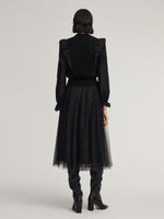 Tencel Wool Blend Long Sleeve Knit Top And Sequins Skirt Two-Piece Set GOELIA