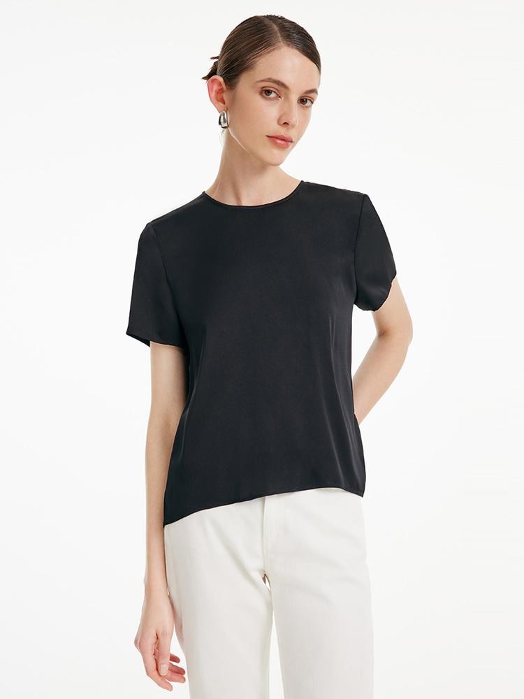 22 Momme Silk Short Sleeve Woven T-shirt GOELIA