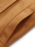 Faux Suede Women Trench Coat With Belt GOELIA