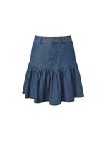 Denim Stretch Women Ruffle Mini Skirt GOELIA