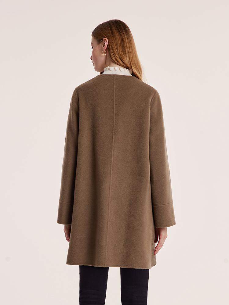 Tencel Wool Double-Faced Coat With Scarf GOELIA