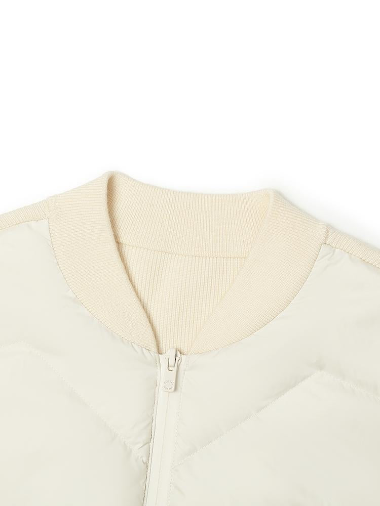 Easy Care Wool Patchwork Cropped Goose Down Garment GOELIA