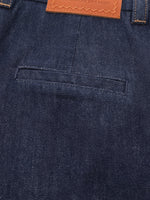 Denim Adjustable Waist Women Wide Leg Jeans GOELIA