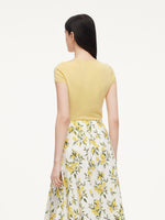 Triacetate Lyocell Blend Women Ribbon Knit Top GOELIA