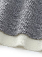 100% Wool V-Neck Women Mock-Layered Cardigan GOELIA