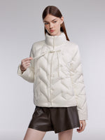 [Preview] Mandarin Collar Women Cropped Goose Down Jacket GOELIA