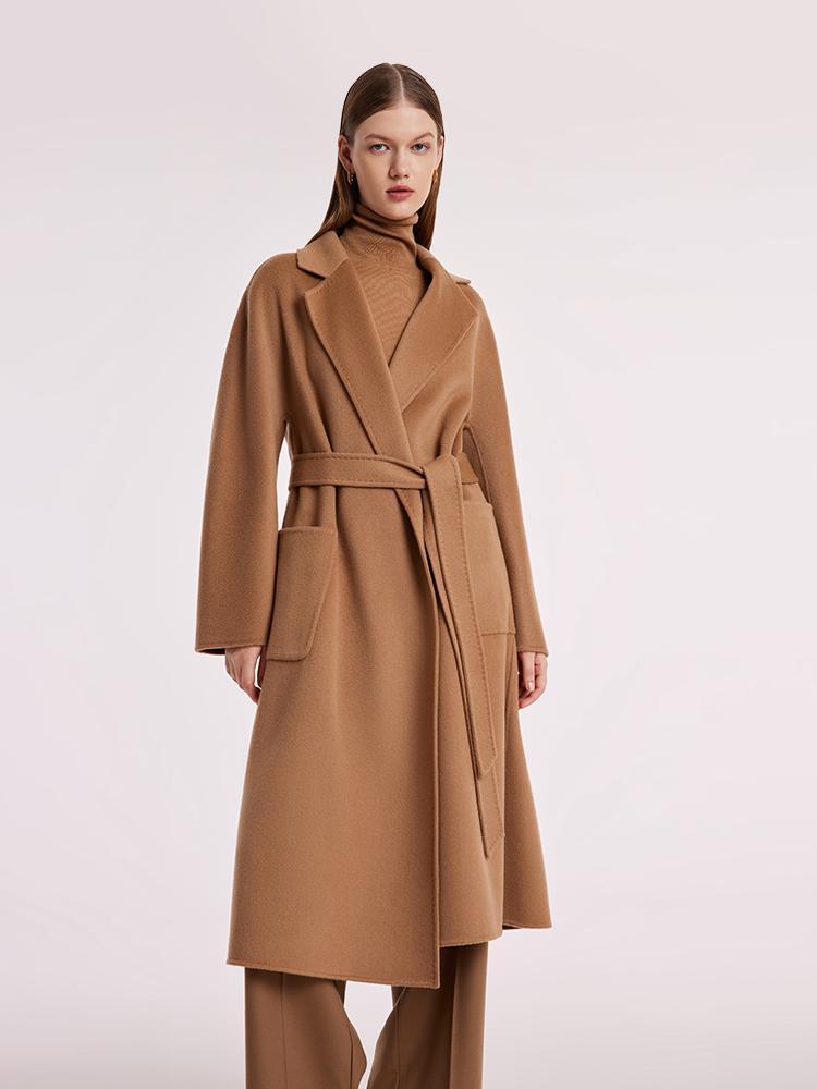 Pure Cashmere Tie-up Women Coat GOELIA