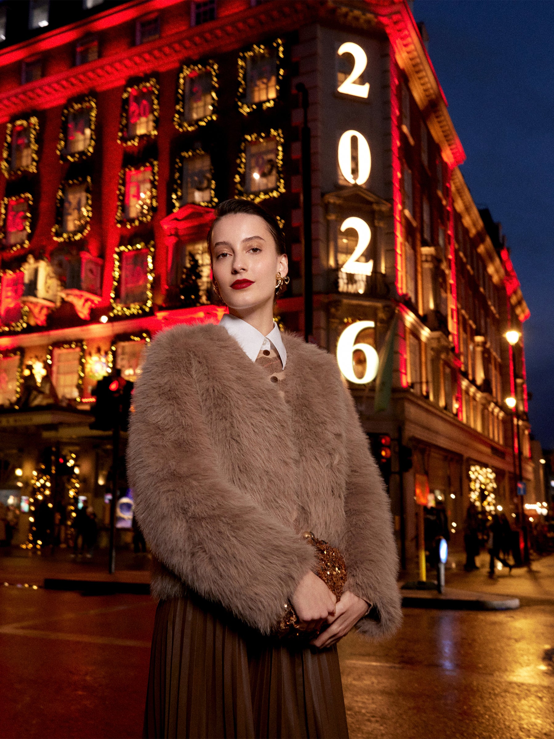 Eco-friendly Fur V-Neck Women Coat GOELIA