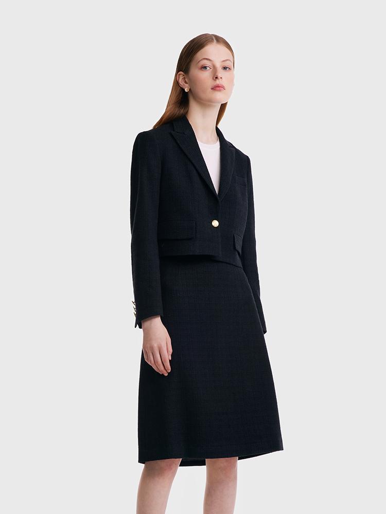 Short Blazer&Skirt Black 2Pcs