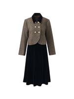 Washable Wool Double-Breasted Jacket And Skirt Two-Piece Set GOELIA