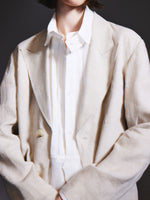 100% Linen Loose Fit X-Line Unisex Blazer GOELIA