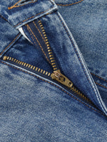 Cotton Denim Adjustable Waist Women Curved Jeans GOELIA
