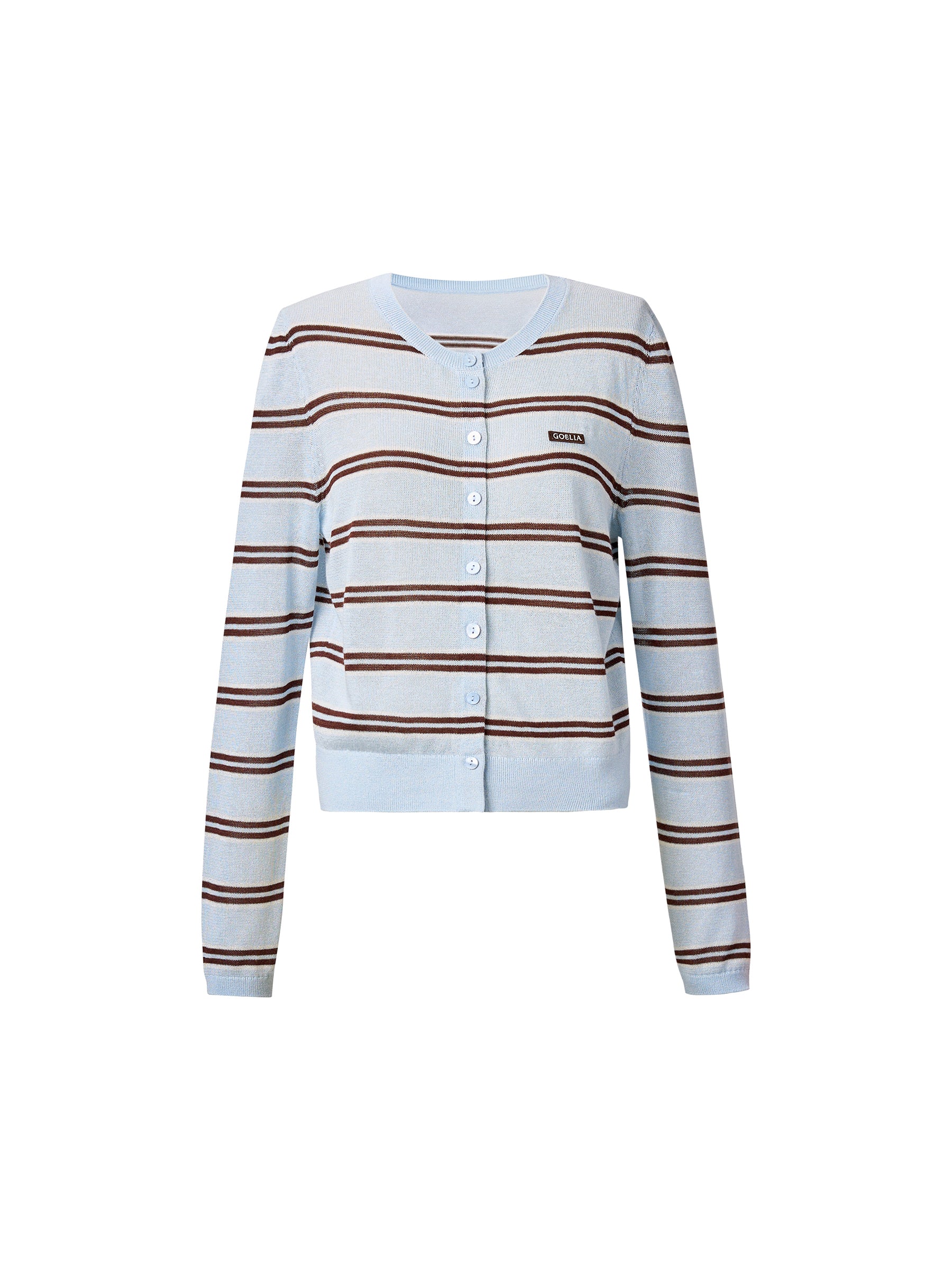 [Preview] Navy Combo Stripe Women Cardigan GOELIA