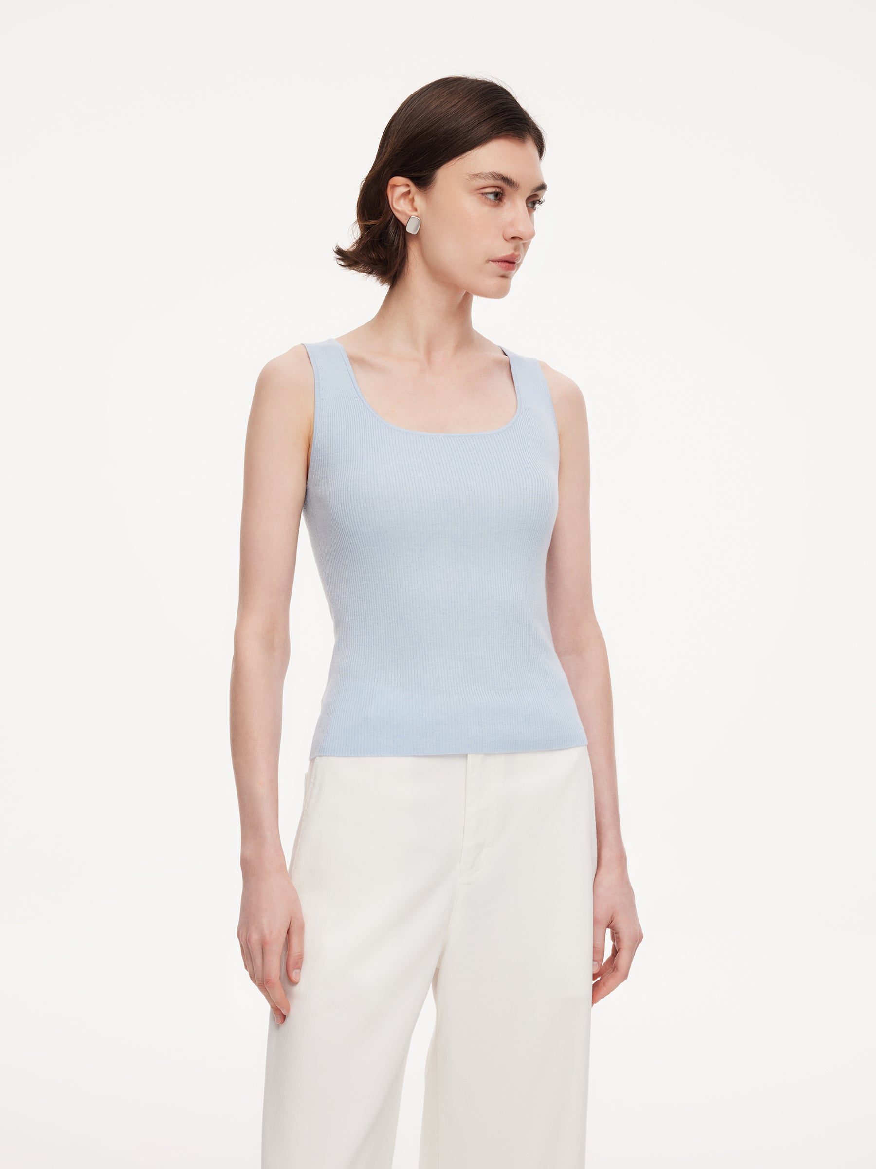 Square Neck Women Knit Tank Top GOELIA