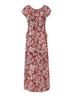 Marigold Floral Print Convertible Elastic Neck Women Maxi Dress GOELIA