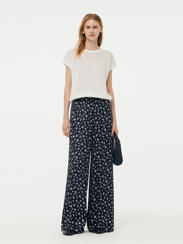 Linen Cotton Sequins Women Open-Knit Top GOELIA