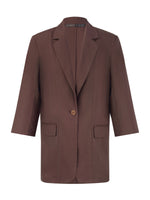Linen Blend Women 3/4 Sleeve Blazer GOELIA