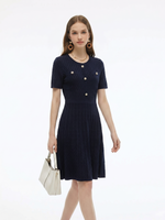 Tencel Blend Gathered Waist Women Textured Midi Dress GOELIA