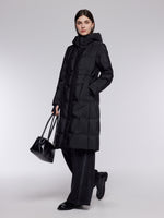 [Preview] Drawstring Waist Hooded Goose Down Overcoat GOELIA
